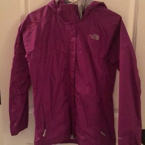 Girls XL NorthFace purple rain jacket